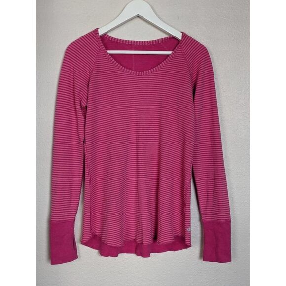 Lululemon Open Your Heart Striped Long Sleeve Reversible Knit Top Size S Pink - Picture 4 of 9